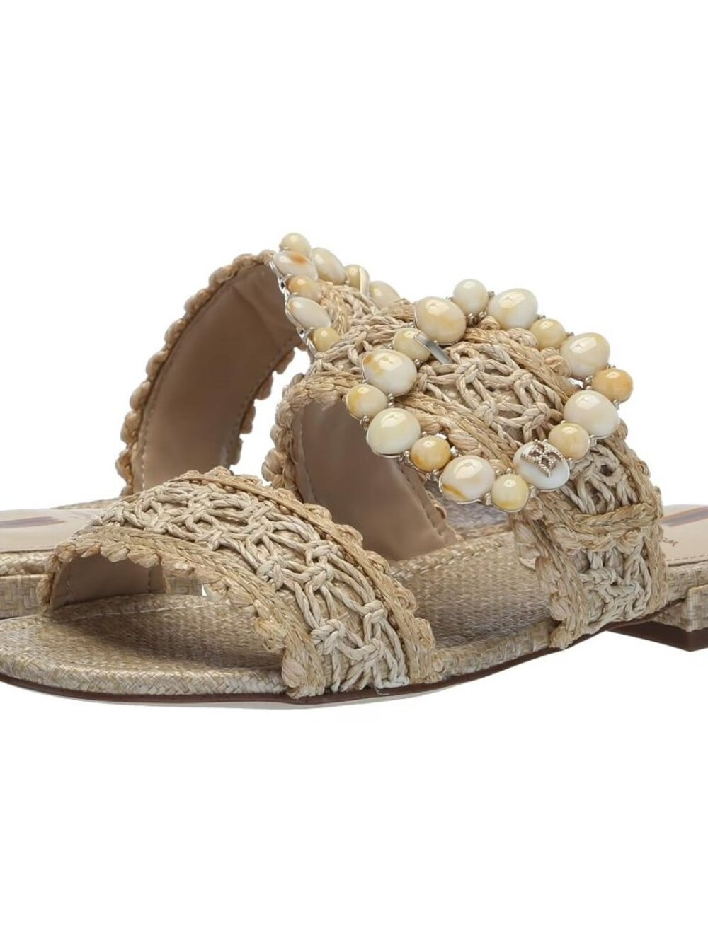 Sam Edelman Women's Elisa Slide Sandal Cuoio Raffia. Sz: 7.5